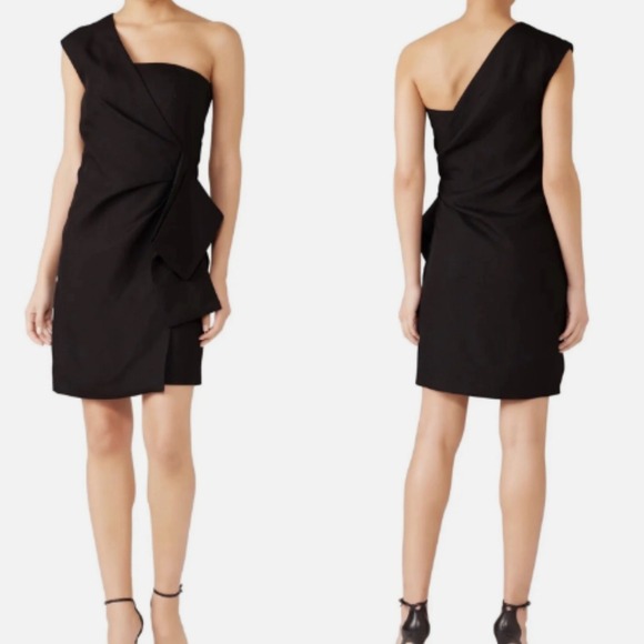 Victoria Victoria Bekham Black One Shoulder Dress Size 4 Cocktail Evening - Picture 1 of 9